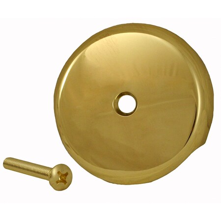 Polished Brass One-Hole Overflow Plate With Screw